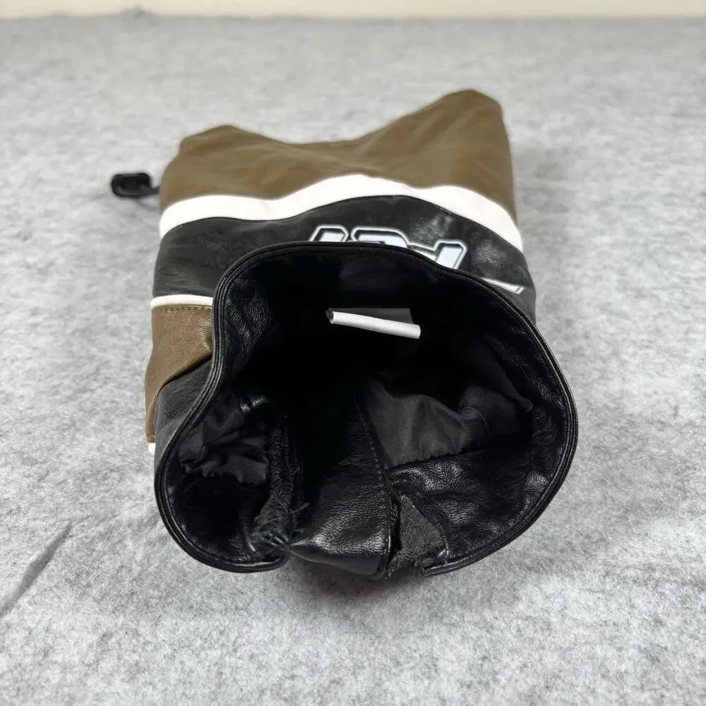Mookie Pet Black & Brown Faux Leather Zip Up Moto Racing Jacket For Dogs / Cats
